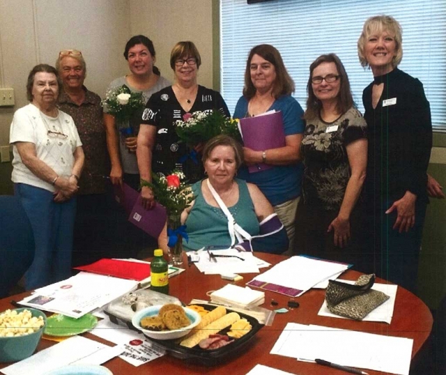 Pictured (l-r) standing is Marianne Crane and Lynn Edmonds, then new members Christina Villasenore, Sue Zeider and Janey Munoz, followed by Cathy Krushell and Jane David. Sitting in the front is new member Ellen Dewey. Welcome ladies! Submitted by Jane Daivd.