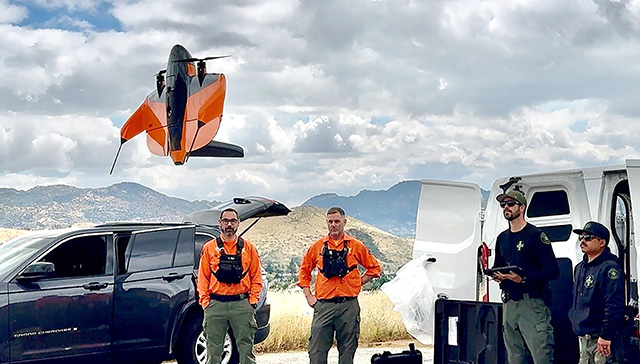Ventura County Search and Rescue has acquired a Wingtra RAY Drone, which utilizes Artificial Intelligence in operations. Photo credit Ventura County Sheriff’s Office.