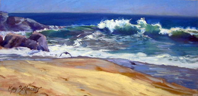 “Shore Break” oil on canvas by Kay Zetlmaier