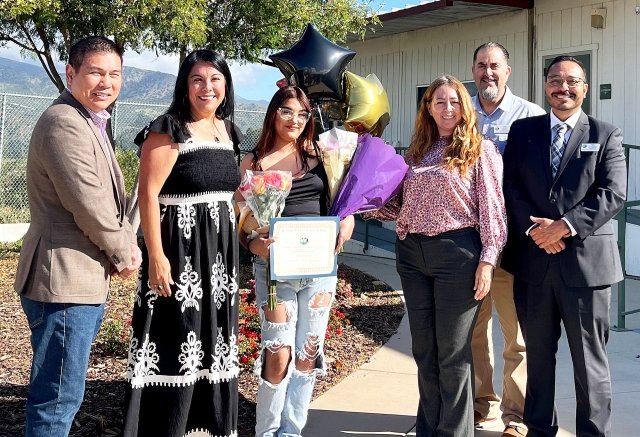 On Friday, May 16th, 2025, Sierra High School recognized Lesly Izarrarz as the 2025 Student of the Year. She is a responsible, cheerful, and hardworking student who consistently goes above and beyond. As an active ASB member, a creative force behind our school posters, and a dependable office aide, she truly makes a difference on our campus. She was selected as Student of the Week by multiple teachers and earned the Student of the Month award in January. We’re so proud of her accomplishments and the positive example she sets for her peers. Courtesy https://www.blog.fillmoreusd.org/sierra-high-school-warriors-blog/2025/5/16/sierra-high-school-student-of-the-year.