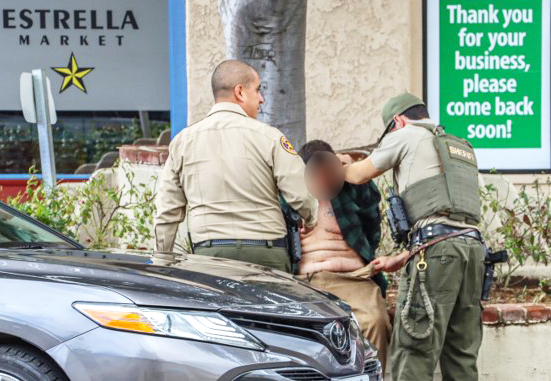 On Thursday, February 1, approximately at 1:20 p.m., a Fillmore Detective Sergeant responded to a call for subject urinating in public, 300 block Central Avenue. The Sergeant made contact with the subject who became combative and tried to flee the scene. Additional units responded with lights and sirens to assist with the subject. He was arrested and booked at the Ventura County Main Jail for urinating in public and resisting a peace officer with injury. Photo credit Angel Esquivel-AE News.