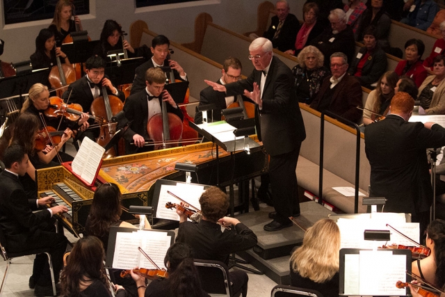 Dan Geeting directing the University Symphony