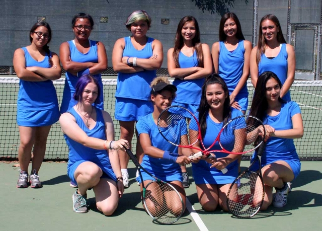 (l-r) (back row) Karime Renteria, Mariah Gonzalez, Hayley Martinez, Julissa Martinez, or "Ace" Adanari Rosales, Briana Lopez, (front row) Teresa Rossi, Michaela Boniti, Elizabeth Castaneda, and Ivette Huerta.