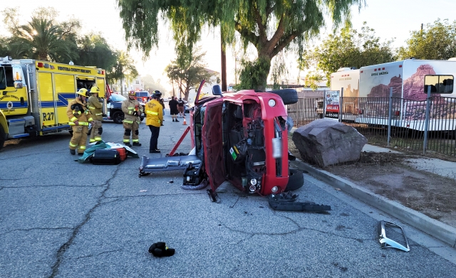 On Sunday, February 2, 2025, at 4:20pm, a single-vehicle rollover took place at Main Street and Fillmore Street. The male driver, a 27-year-old Fillmore resident, was transported to VCMC for treatment to injuries sustained during the accident.  During the investigation, the driver was arrested for suspicion of driving under the influence.  Based on the circumstances and medical treatment of the subject, deputies released him pursuant to Penal Code section 849 pending the results of the BAC (blood evidence collected at VCMC). Information credit Fillmore Sheriff’s Office. Photo credit Gazette staff.