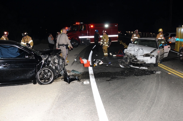 On Monday, January 28th at 5:10pm traffic between Fillmore and Moorpark was blocked due to a two car collision on Grimes Canyon Road near the San Marino Oil Company Road. Three people were transported to local hospitals and CHP and other emergency personal cleared the scene after 6:00pm and were able reopen the road in both directions. Cause of the crash is still under investigation.