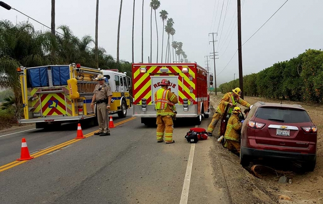 A Chevy SUV drifted into a ditch on Grimes Canyon Road (Highway 23) by Guiberson Road on Friday, June 24 in the early morning hours. No injuries to the driver, some damage to the car’s undercarriage and right front tire. The SUV was loaded on a flatbed tow truck and hauled away.