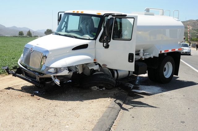 The driver of the water tanker, Robin Meyer, 60 of Fresno, received minor injuries.