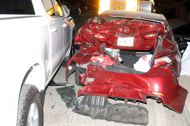 A traffic collision took place at River and A Street on Monday, August 19, 7:26 p.m. A Chevy Silverado traveling west on River slammed into the rear of a parked Toyota. No injuries were reported. River Street, between A Street and Surrey Way, was closed until after 9 p.m. Cause of the accident is under investigation.