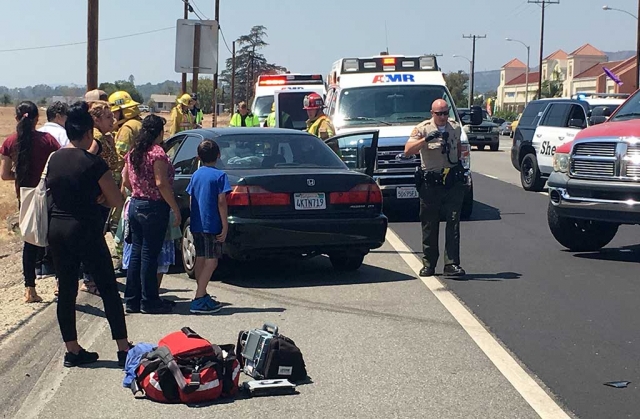 Sunday August 28,there was a car accident on Highway 126 between Cst and Dst, 2 people were transported to the hospital with minor injuries. Photo Credit Bill Herrera.