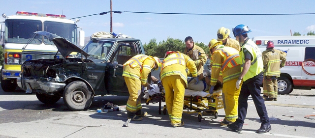 All parties suffered moderate injuries and were transported to Ventura County Medical Center.