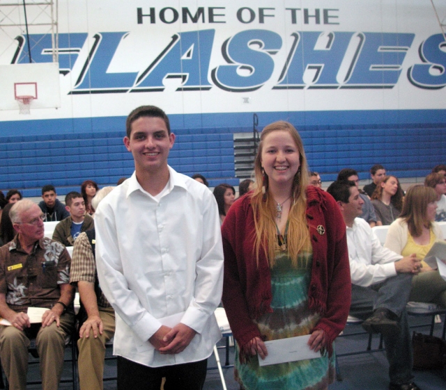 Pictured are the recipients of the John and Nit Lemley Scholarship, Claire Faith and Troy Spencer.