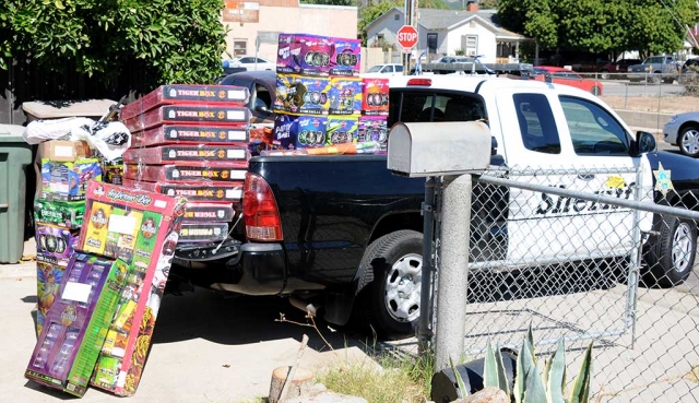 Ventura County Sheriff deputies arrested suspects on Fourth Street, north Fillmore, Wednesday, June 28 for possession of a large quantity of illegal fireworks.
