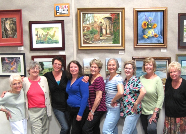 The Artists Guild of Fillmore artists pictured are Judy Dressler, Joanne King, Lois Freeman-Fox, Virginia Neuman, Lady Jan Faulkner, Doris Nicholas, Karen Scott Browdy and Luanne Perez.