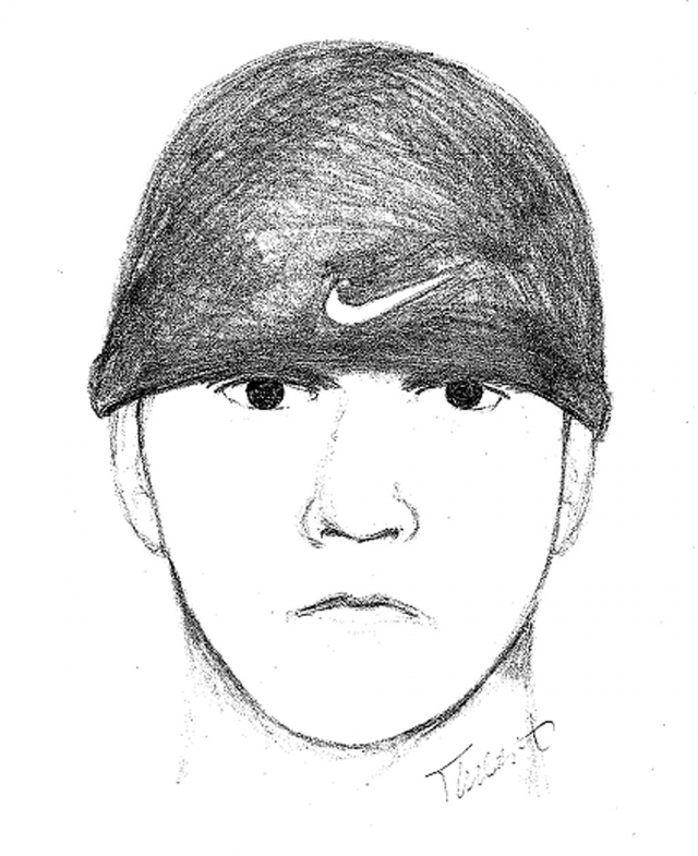 Suspect: Approximately 30 years, 5’8” to 5’10”, 170-200 lbs., Medium build, wearing dark shorts and shirt.
