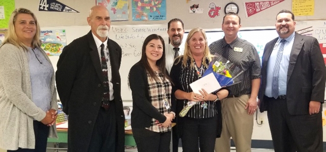 Teacher of the Year - Stacia Helmer provides inspired service as a Special Education teacher at Fillmore High School. She is an accomplished educator who has created opportunities for all students to be successful. Stacia has been instrumental in the implementation of the Unified Champions. She has been teaching with the Fillmore Unified School District for over 10 years. Congratulations Mrs. Helmer!