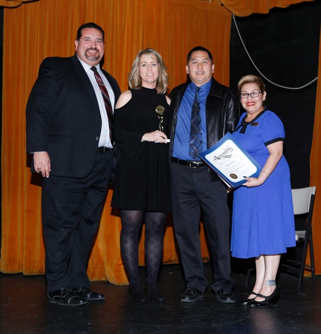 (left center) School District Classified Employee of the year Lisa Cook.