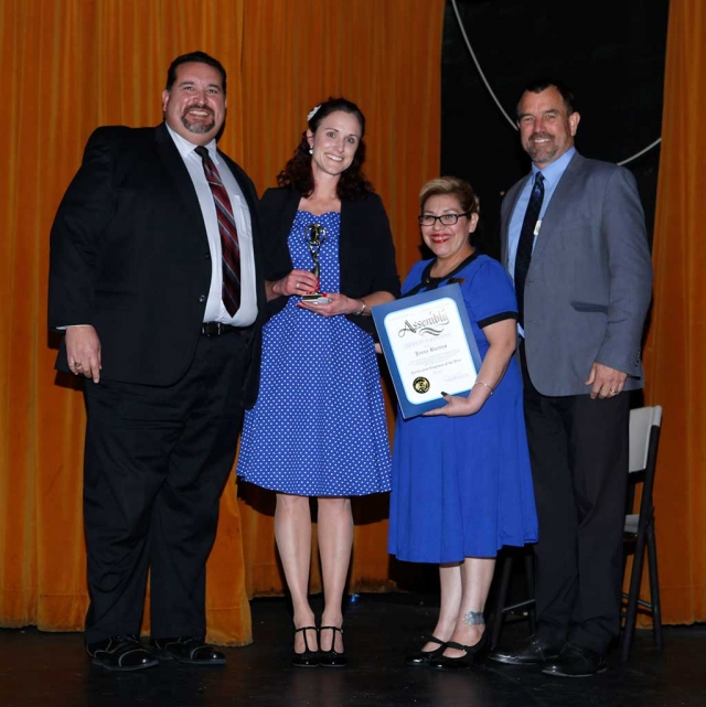 (left center) School District Certified Employee of the year Jenny Bortins.