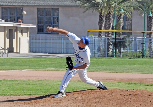 Adrian Zavala (above) pitched against Bishop Diego.