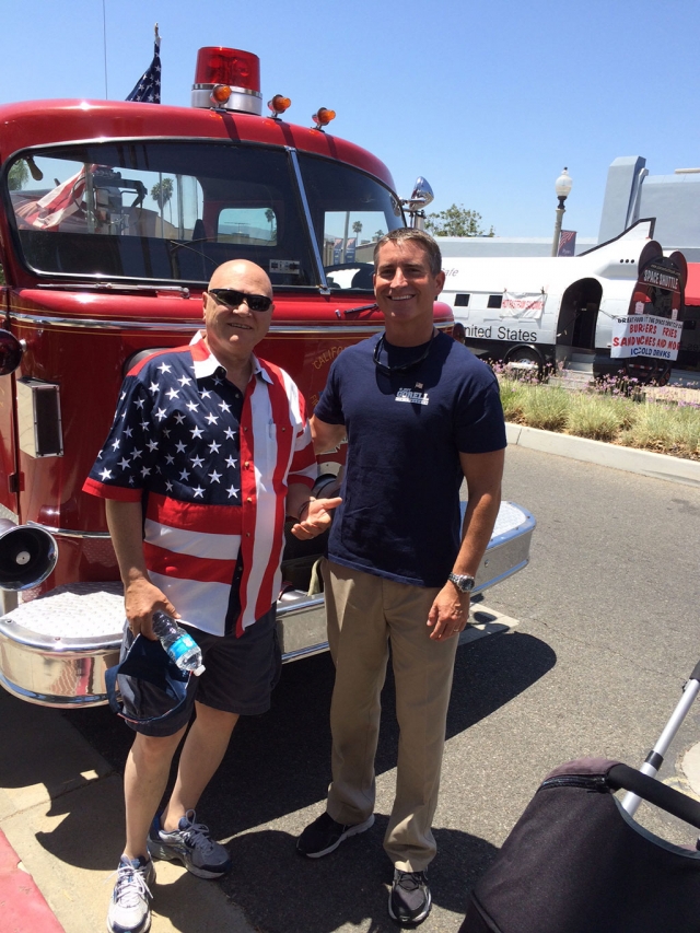 Assemblyman Jeff Gorell, right, posed for pictures with and greeted Fillmore residents at the 4th of July festival Friday. Gorell is running for Congress in California’s 26th Congressional District. From Camarillo, Gorell was a criminal prosecutor, a military veteran, and university educator. 