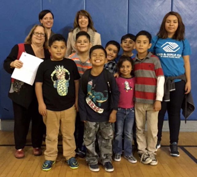 Leslie Klinchuch, Project Manager, Refining Business Unit for Chevron, is shown with the youth at the Boys & Girls Club of Santa Clara valley. Mrs. Klinchuch is presenting the Club with a donation of $5,000 towards their after school STEM program. Chevron has been a dedicated supporter of this program since it began a few years ago. STEM Education is a focus on Science, technology, Engineering and Math. Also pictured is Boys & Girls club CEO, Jan Marholin and grant writer - Club supporter Marleen Canniff. Thank you Chevron!