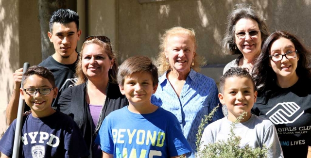 (l-r) (back row) Javier Valdovinos, Ari Larson, Lora Clarke (president of the Ventura County Garden Club), Linda Nunes and Sonia Razo, (front row) Sebastian Pujols, Sergio Torres and Bobby Santarosa. Not pictured John Stines. Photos courtesy of Teresa Reese.