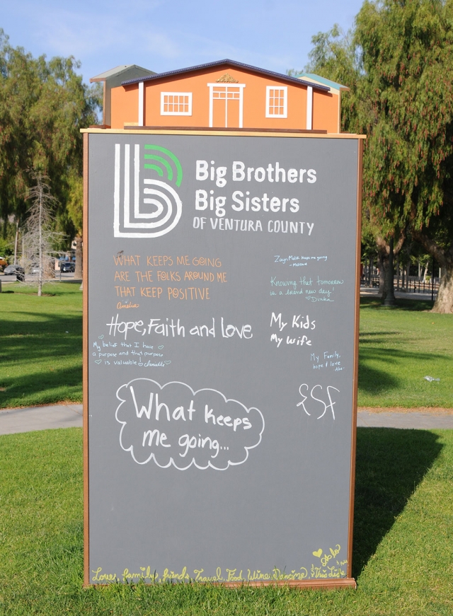In Fillmore’s Central Park near City Hall a chalk board kiosk has been set up asking the community “What keeps you going?”. Some have already shared what keeps them going such as family, music, faith and more.