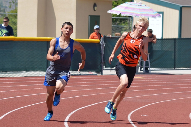 Timothy Luna (right) had strong performances earning a spot in the Championship meet in 100 meter dash as well as anchoring the 4X100m relay team.