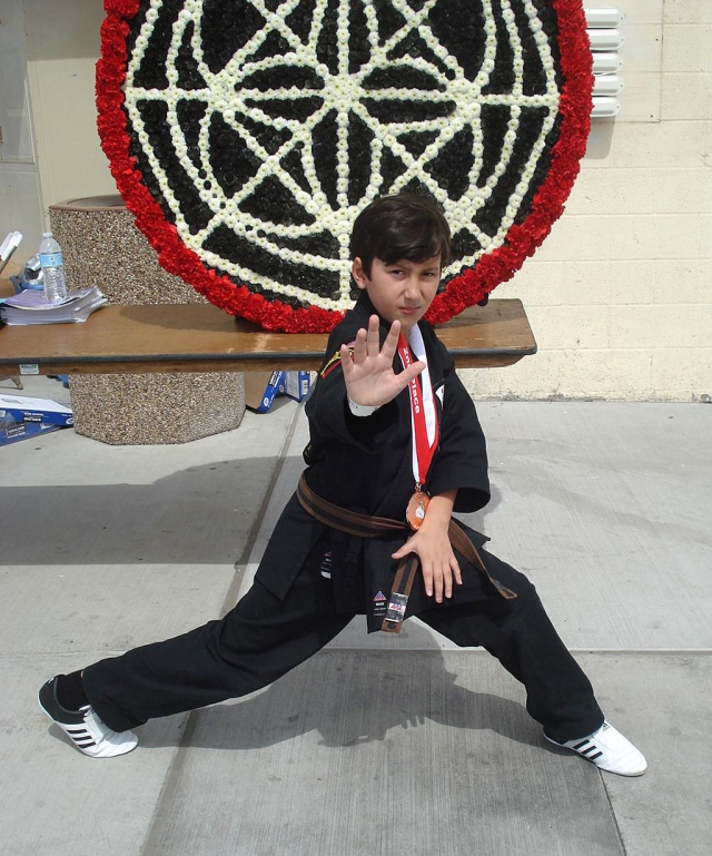 Perce’s kenpo karate studios Blake Boren competes in Bob White Invitationals in Huntington beach. All proceeds went to benefit the Royal Family Kids Camp. Results: 9 years old brown and black belt kata, 3rd place and 9 years old brown and black belt sparring, 2nd place.