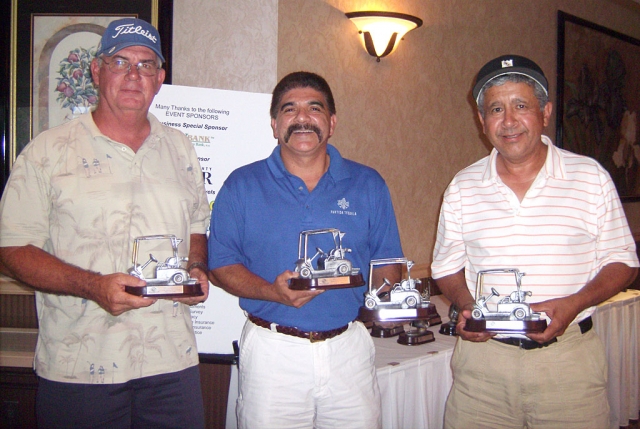 2008 Team Low Gross First Place Winners Steve Brown, Dan Diaz and Jim Tovias.