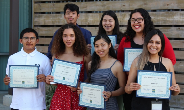 Pictured above are this year’s Cabrillo scholarship recipients. Back row (l-r): Edwin Ponce, Angellica Ayala-Ibarra , Mireya Avila Mejia (of Fillmore); Front Row (l-r) Kevin Tapia, Naomi Summers, Cassandra Mendez, Yulianna Ceja; Not pictured: S. Trenton Grimes, Edith Ibarra, Monique Melendez, Devin Ruiz, Dominique Delgadillo, Julio Martinez- Fernandez, and Denise Castro.