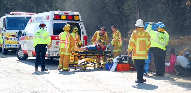 The drivers of the three vehicles, with their three passengers, were transported to Simi Valley Hospital and Henry Mayo Newhall Memorial Hospital in Valencia. Only minor injuries were reported. Torres was arrested for suspicion of DUI at Simi Valley Hospital.