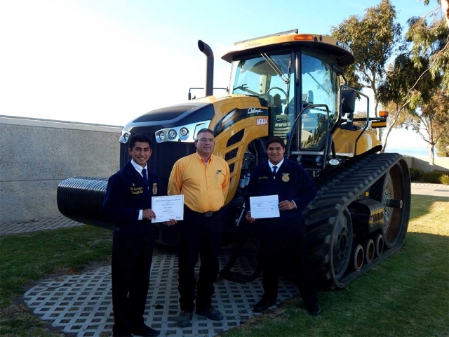 Quinn Caterpillar made a donation to the Fillmore FFA for $800. This is Quinn’s way of supporting the local FFA programs. Pictured left to right are Chris Berrington Fillmore FFA President, Tom Meisel-Ag. Sales Representive for Quinn Cat, and Jared Alvery Fillmore FFA Sentinel.