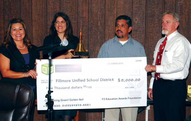 The prestigious Golden Bell Award was given to Sierra High School by the F3 Education Awards Foundation, which partners with the California School Board Association (CSBA).