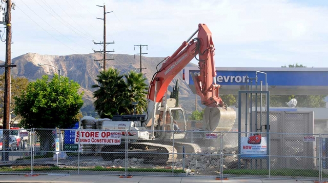 Chevron gas pumps are closed for construction at the 700 block W. Ventura Street location. The store remains opened. A backhoe has been excavating ground tanks for the upgrade.