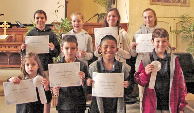 Back row, left to right: Bailey Huerta, Sarah Stewart, Jessica Mayhew, CeCe Flinn. Front row, left to right: Sasha Adame, Corey Ballard, Joshua Sandoval, Noah Laber.
