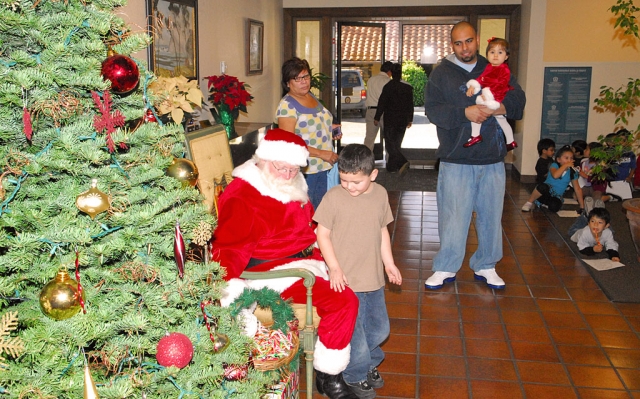 Everyone got to sit on Santa's lap.