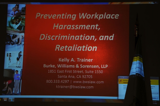 Above, the City of Fillmore City Council/Successor Agency held a joint special meeting with The City of Fillmore Film Commission, City of Fillmore Planning Commission, and City of Fillmore Parks & Recreation Commission on January 15th, below. The meeting addressed Preventing Discrimination and Harassment Training. The training was presented by the California Joint Powers Insurance Authority.