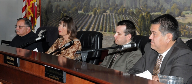 Fillmore City Council members (l-r) Brooks, Washburn, Sipes and Gonzalez.