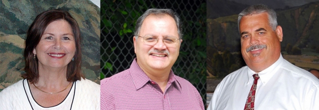 Current City Council winners (l-r) Gayle Washburn, Jamey Brooks and Steve Conaway.