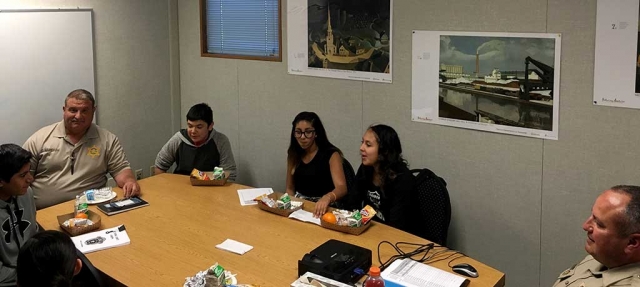 Fillmore Police Chief Dave Wareham is pictured with the FMS Public Service Club.