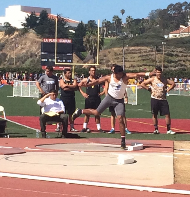 Justin Coert will complete this Saturday at Cerritos College in both the Discus and Shot Put. Just was first in the discus at CIF prelims with a throw of 147 feet 6 inches and second in the Shot Put with a personal record throw of 51 feet 7.75 inches.