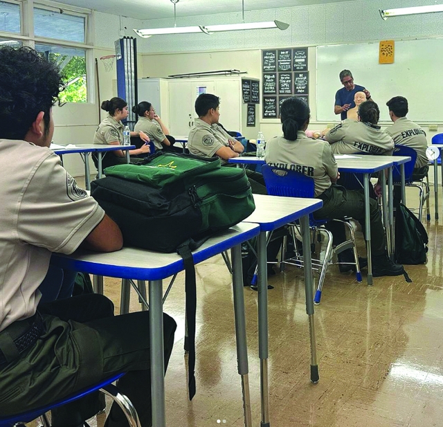 During the Fillmore Explorer Post meeting, CPR instructor and a retired Fillmore Fire Captain, Al Huerta, paid a visit to the Explorers and taught them the importance of CPR. Thank you, Al, for coming out, instructing the Explorers, and providing them with vital information on how to save a life! Courtesy https://www.instagram.com/fillmorepd/. 