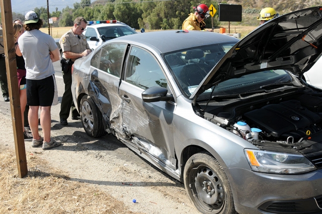 Two cars sustained significant damage during a collision on Sunday, April 5th at 3:15pm in front of the El Dorado Mobilehome Estates, on Highway 126. No injuries were reported.