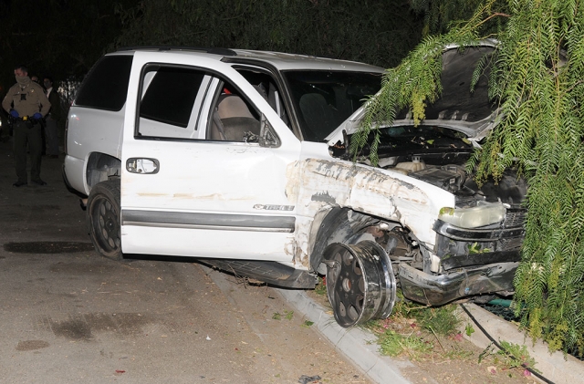 On Monday, December 21st at 9:15pm a crash occurred at E Street and Highway 126 near Jim’s Fillmore Towing. A white Tahoe was traveling west bound on Highway 126 when it off the highway, through the bushes, taking out part of the Jim’s Fillmore Towing sign and hitting the back end of a parked Nissan Sentra. Nobody was in the Sentra at the time of the crash. The driver of the Tahoe was traveling alone and was examined at the scene. Cause of the crash is still under investigation. 