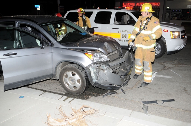 On December 29, at 10:15 p.m. a single vehicle accident occurred on Central Avenue near Sespe Avenue. The driver of the vehicle was headed north on Central when he collided with a palm tree on the east side of the street. The driver did not suffer injury and no cause for the accident was determined by press time.