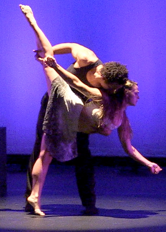 California Lutheran University alumna Essence Barton of Thousand Oaks and student Seta Wainiqolo of Moorpark performing in the spring dance concert. 