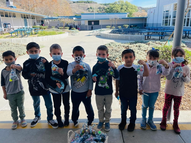 San Cayetano students earn tickets for being good citizens throughout the week. If their ticket is pulled at the end of the week, they receive an Eagle Prize. The prize bags have toys and other goodies. Courtesy San Cayetano Blog.