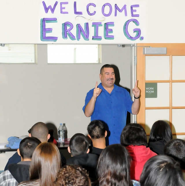 On Thursday April 21st, motivational speaker Ernie G. spoke to Sierra High students.