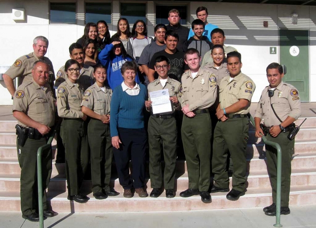 On behalf of the Fillmore Women’s Service Club members, Susan Banks, President, and Mimi Burns, Youth Chairwoman, presented a check for $500 to the Fillmore Police Explorers, # 2958. The Explorers are raising money to put towards the purchase of a van to transport the students to different events. The Explorers volunteer at events in Fillmore, and in other communities as well. They also compete at Explorer’s competitions where they not only place high in the standings, but have the opportunity of meeting other Explorers and advancing their education and experiences. Anyone else wishing to help them can contact the Police Department.