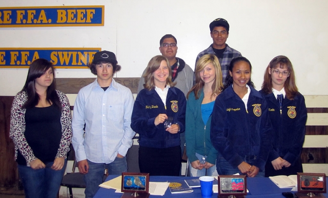 FFA members who were awarded the Greenhand FFA Degree.